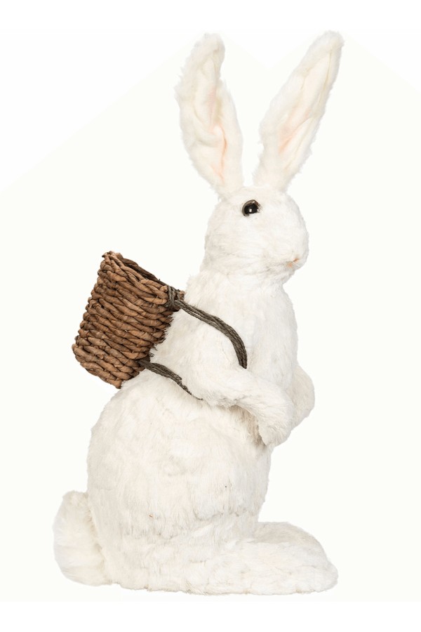 stående kanin med kurv på ryggen